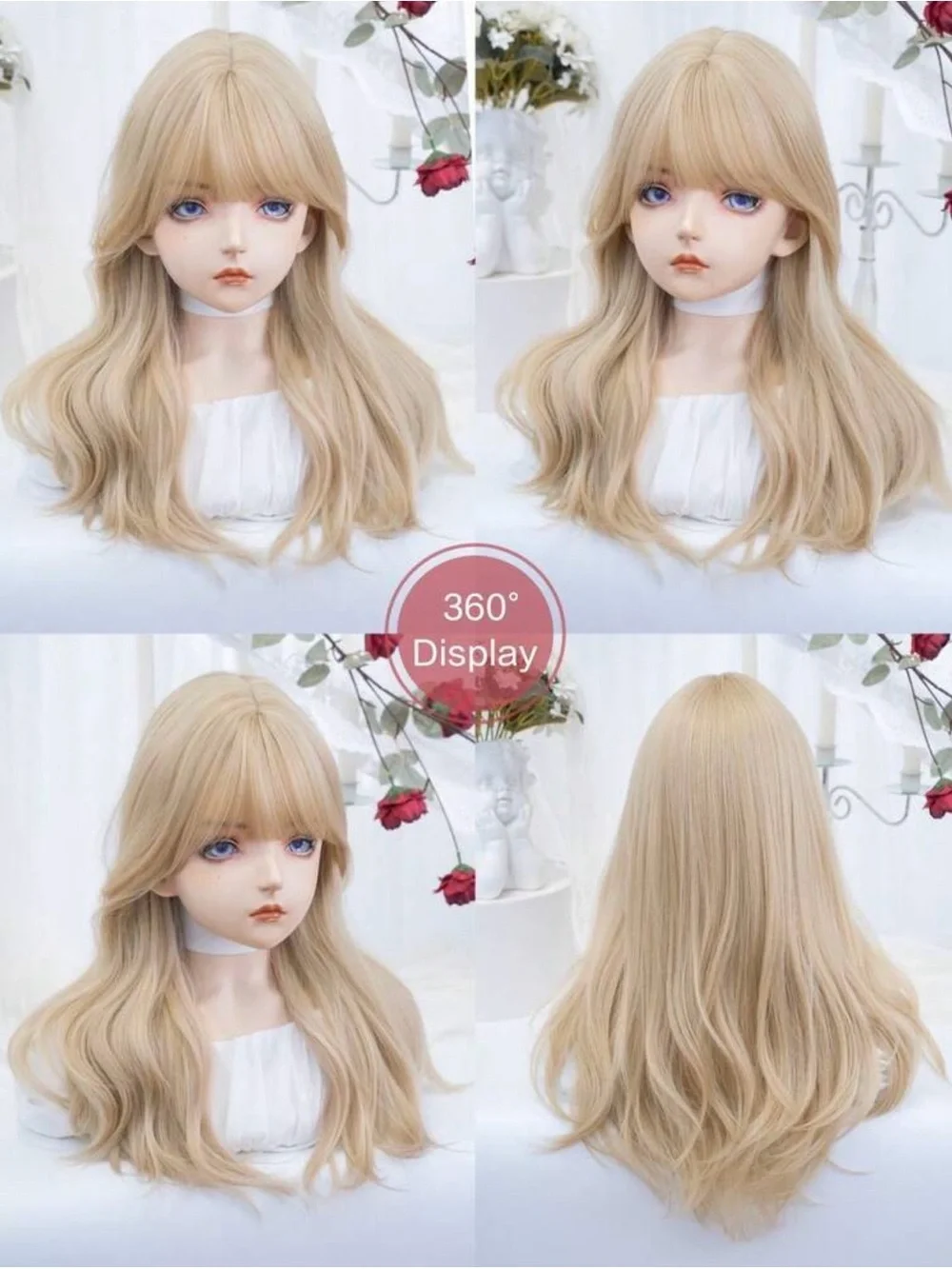 Heat Resistant Natural Wave Wigs Hair 24”